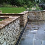 Wall and paving